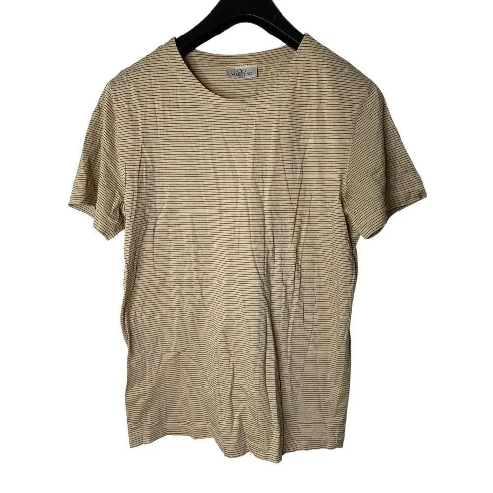Valentino Studio neutral striped t shirt men's